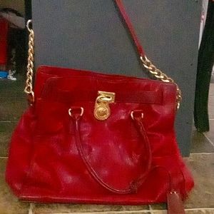 Michael Kors Hamilton Claret Leather Tote